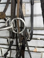 S/H English Complete Cheltenham Gag Hunting Bridle - Brown - Full