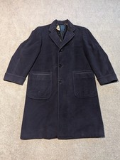 Crombie Coat Mens 42 Blue Wool Cashmere Satin Lined Dunhaven Union Made Jacket