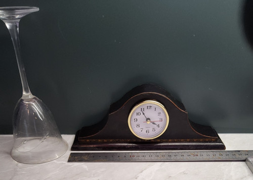 Vintage wooden mantel clock - wooden,