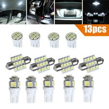 13x White LED Light Car Accessories For Dome Map License Plate Lamp Bulbs Kit