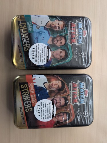 Sealed match attax tins - x,