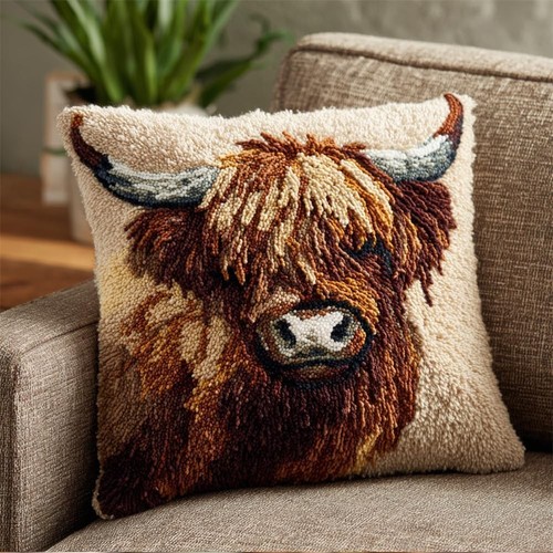 Animal latch hook pillow - animal,
