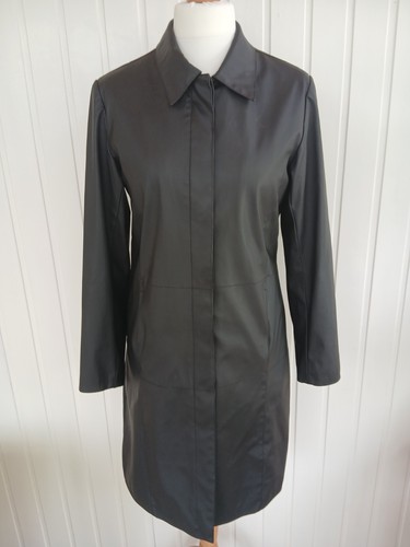 Ozone black pvc raincoat mac - black,