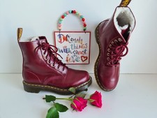 Dr Martens 1460 8 hole Pascal Shiraz Serena fur lined shearling boots UK5 EU38