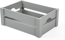 Wickerfield Grey Wooden Crate With Handles Storage Box Shelve Box Christmas Gift