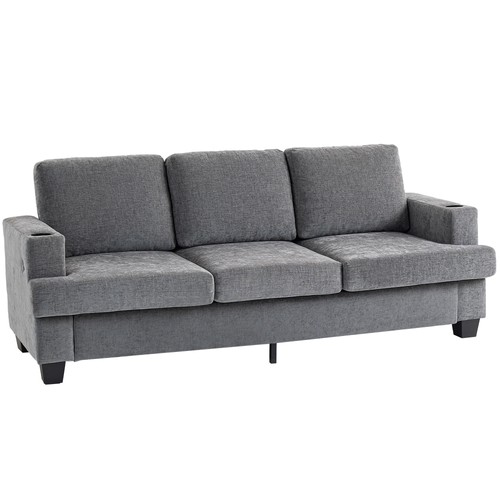 Homcom seater sofa fabric - homcom, 3