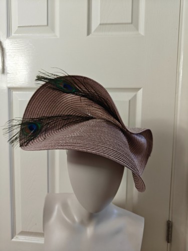 Light brown straw fascinator - light,