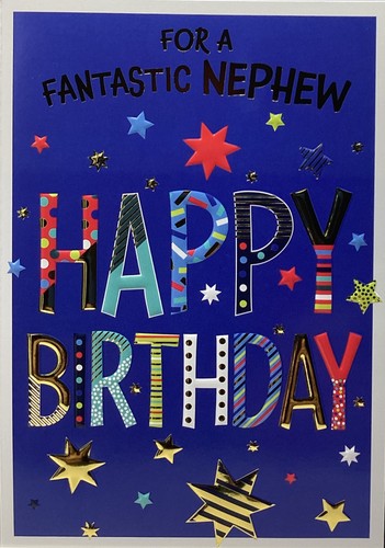Nephew birthday card stars - birthday,