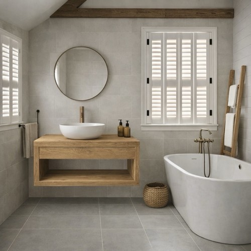 Floating rustic wash stand - floating,