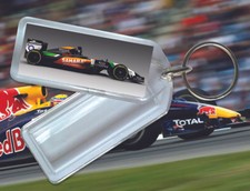 Reopening Insert Key Ring - F1 clear acrylic fobs made in the UK, 50x20mm insert