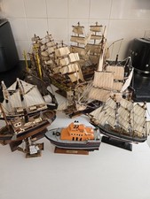 Vintage Wooden Model -  Hand Made Sailing Ships , Boats, Trawlers Joblot  X12 