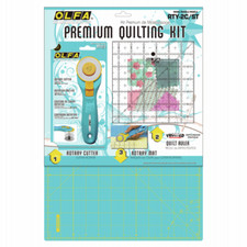 Olfa Patchwork Starter Set Aqua Cutting Mat, 45mm Rotary Cutter, Ruler