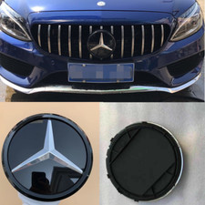 For 2011-2018 Mercedes Benz W205 W212 W176 W218 Grill Logo Black Star Emblem