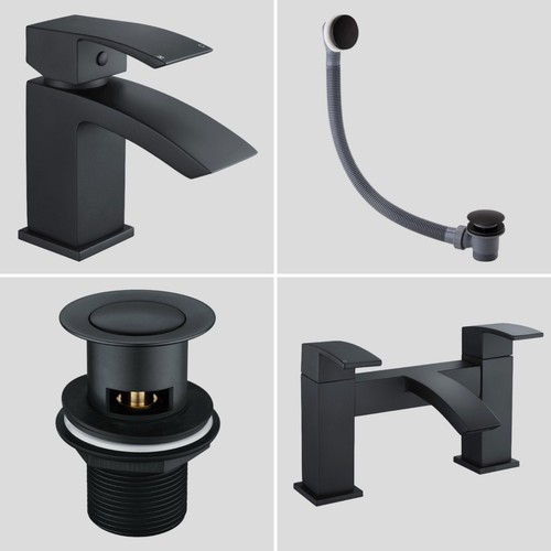 Black bath basin tap - bath,