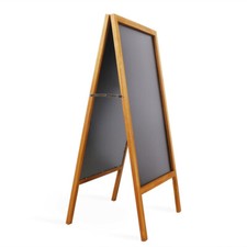 Double Sided Wooden A-Frame Freestanding Writing Blackboard Sidewalk Chalkboard