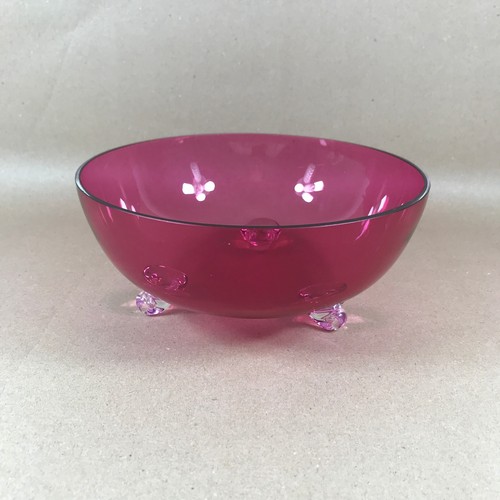 Cranberry glass large vintage - glass,