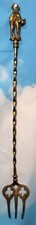 Vintage Brass Toasting Fork With Cat Handle 49cm Long Cat 6x4cm Fork 8x6cm