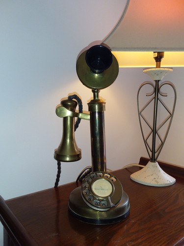Brass candlestick telephone - brass,