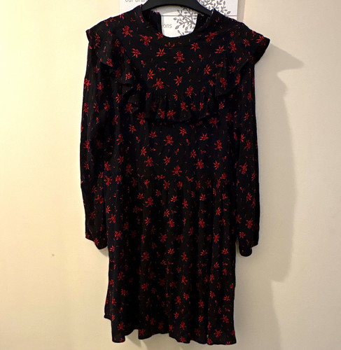 Zara black red - zara, floral