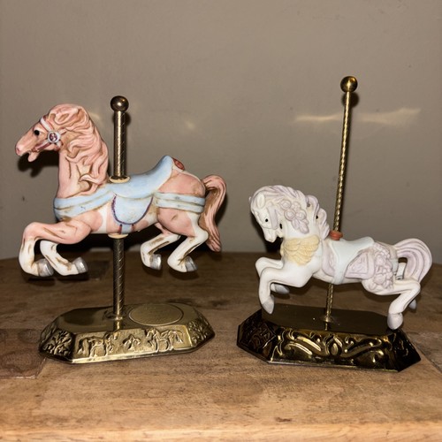 Vintage mini carousel horse - carousel,
