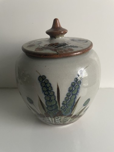 Stoneware lidded jar - stoneware,