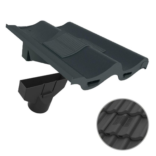 Grey double pantile roof - double,