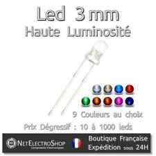 LED 3mm High Brightness, 9 colors to choose from (mix possible), Degressive Price