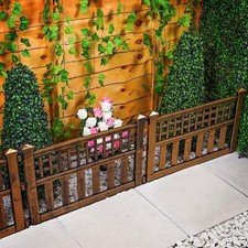 Pack of 8 Bronze Plastic Fence Panels Garden Lawn Edging Plant Border Landscape