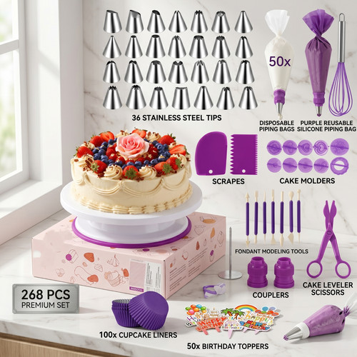 268pcs cake decorating kit - 268pcs,