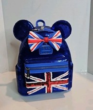 Loungefly Exclusive Disney UK, Great Britain Blue Sequin Mini Backpack