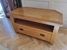 Solid Oak corner TV Unit With