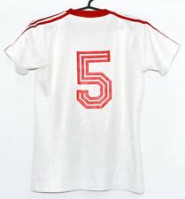 ADIDAS VINTAGE 1980'S WHITE FOOTBALL SHIRT JERSEY #5 SIZE S ADULT