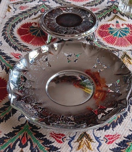 Vintage chrome plate cake - vintage,