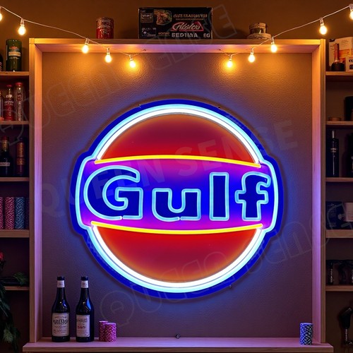 Gulf gas gasoline led neon - gas,