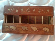 WOOD WOODEN LETTER RACK PEN