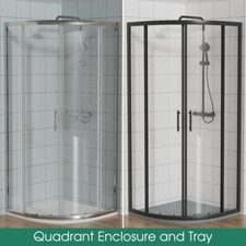 Quadrant Shower Enclosure Walk In 6mm Cubicle Glass Screen And Tray & Waste