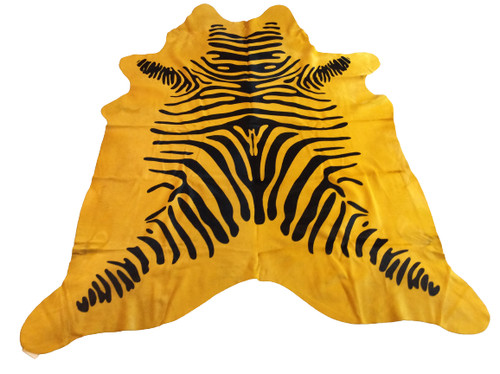 Cowhide area rug - zebra, black