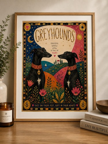 Greyhound art print - art, wall