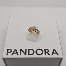 Genuine Pandora Rose Gold Princess Tiara Ring ALE MET 180880CZ Size 50