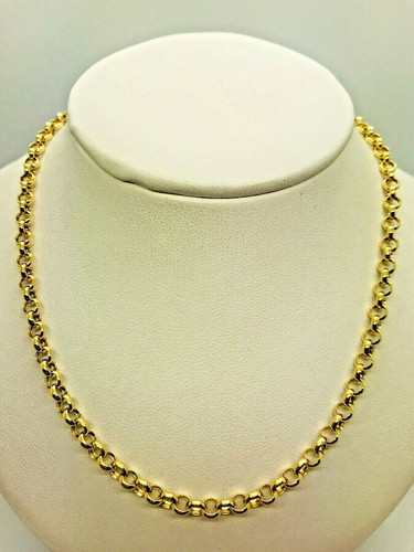 9ct yellow gold round - round, belcher