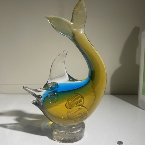 Murano glass fish sculpture - glass,