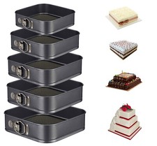5Pcs Square Cake Moulds Non