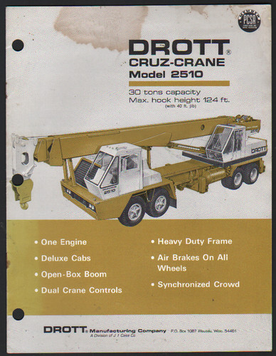 Drott model 2510 cruz crane - "model, 2510"