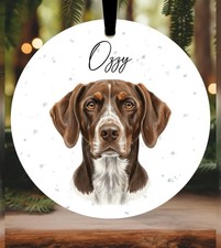 German Shorthaired Pointer Christmas Bauble Ornament Personalised Dog Gift Decor