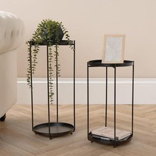 Set of 2 Side Tables Metal