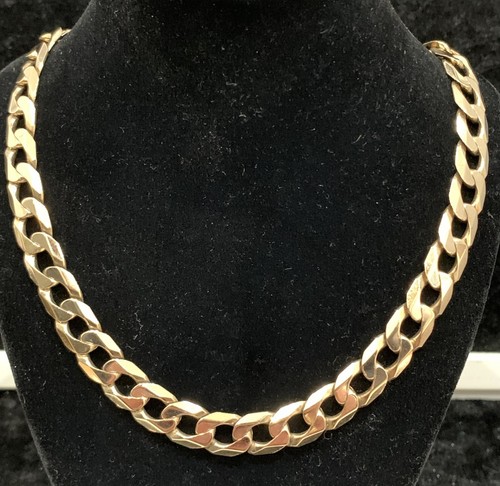 9ct yellow gold heavy - , curb