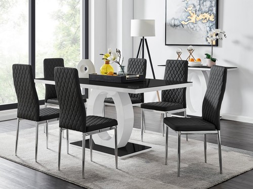 Giovani white gloss - gloss, black
