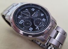 Mens SEIKO Chronograph Titanium 7T62-0BF0, Black Face, Lightweight