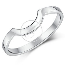 9ct White Gold Ring Curved
