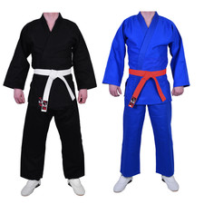 MAR Medium Weight Judo Gi  | Blue/Black Martial Arts Judo Uniform | Adult Size